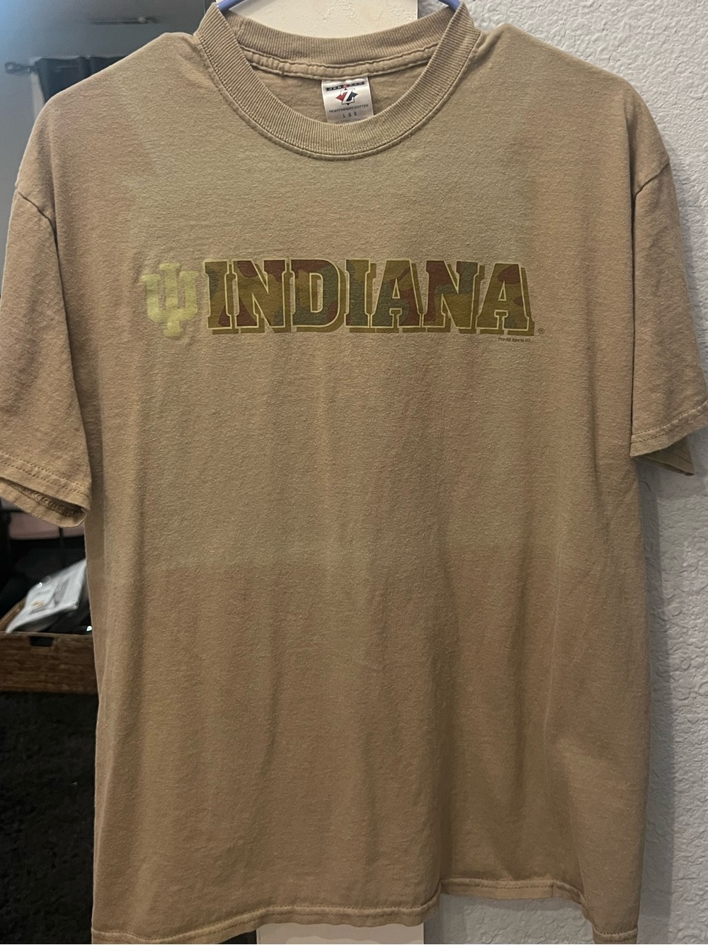 Indiana Hoosiers Vintage Style Camo Logo Brown T-Shirt
